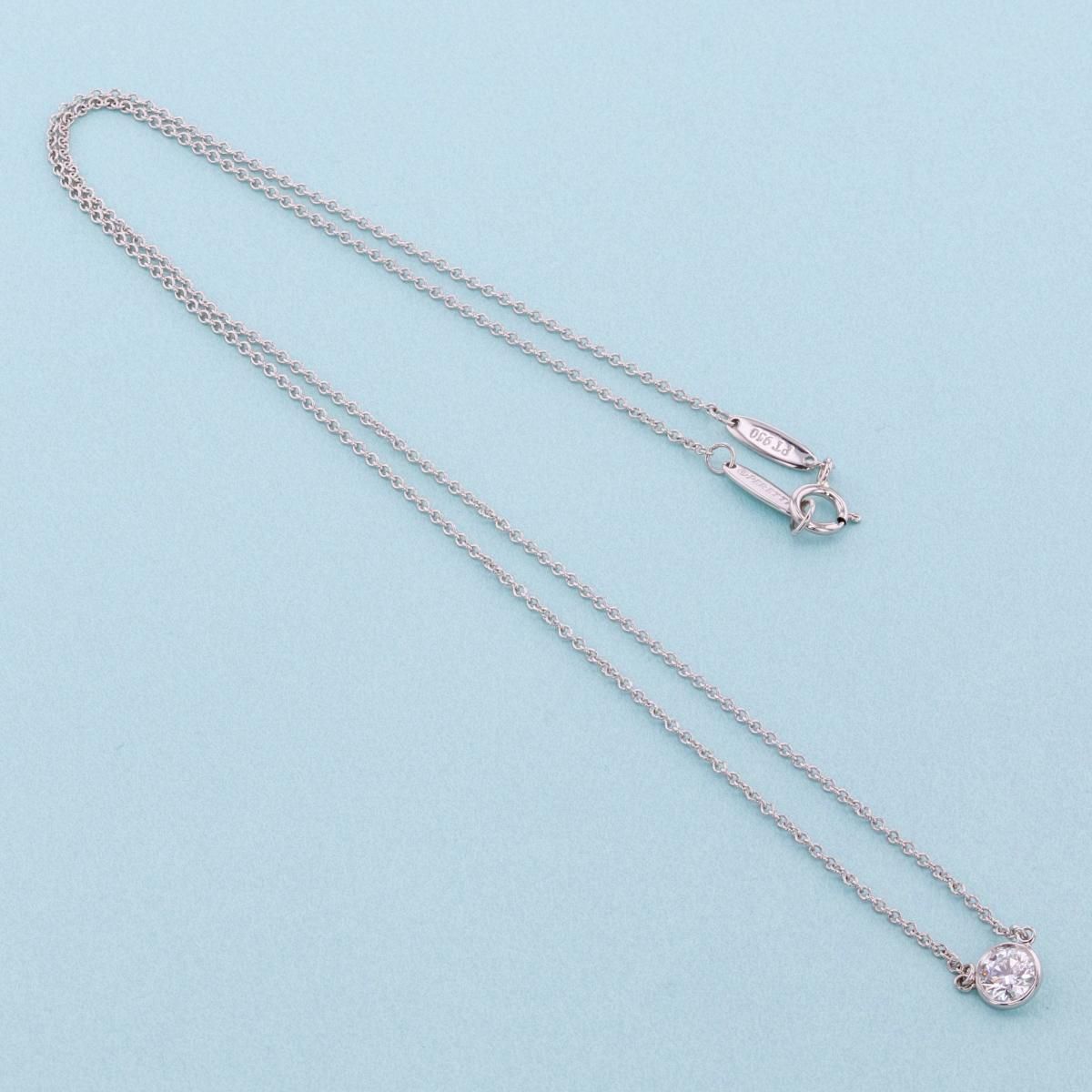 中古】 Tiffany&Co. （ティファニー） PT950 ﾊﾞｲｻﾞﾔｰﾄﾞ ﾀﾞｲﾔﾓﾝﾄﾞﾈｯｸﾚｽ ブランドジュエリー ネックレス/ペンダント/チョーカー  2.5g Elsa Peretti - メルカリ