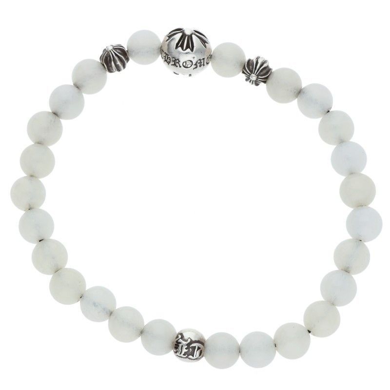 BEAD6mmホワイトビーズブレスレット