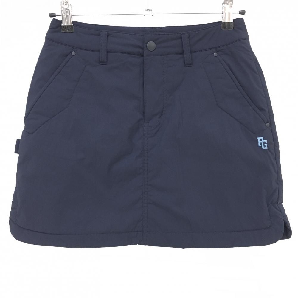 超美品】パーリーゲイツ 中綿スカート ネイビー 複数刺しゅうワッペン