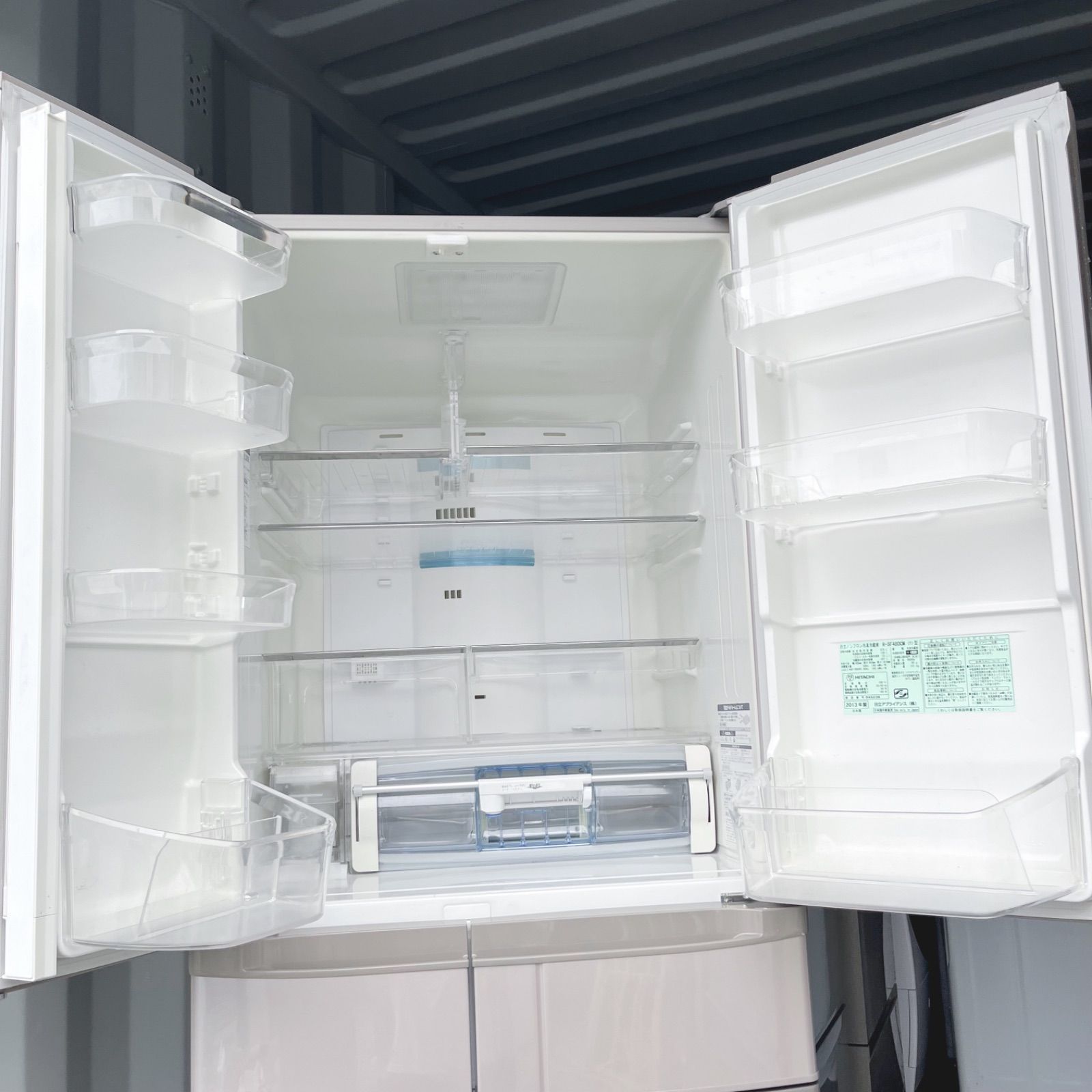 33取付無料！日立真空チルド搭載！ソフトブラウンおしゃれインテリア6ドア冷蔵庫！ 33取付無料！日立真空チルド搭載！ソフトブラウンおしゃれインテリア6