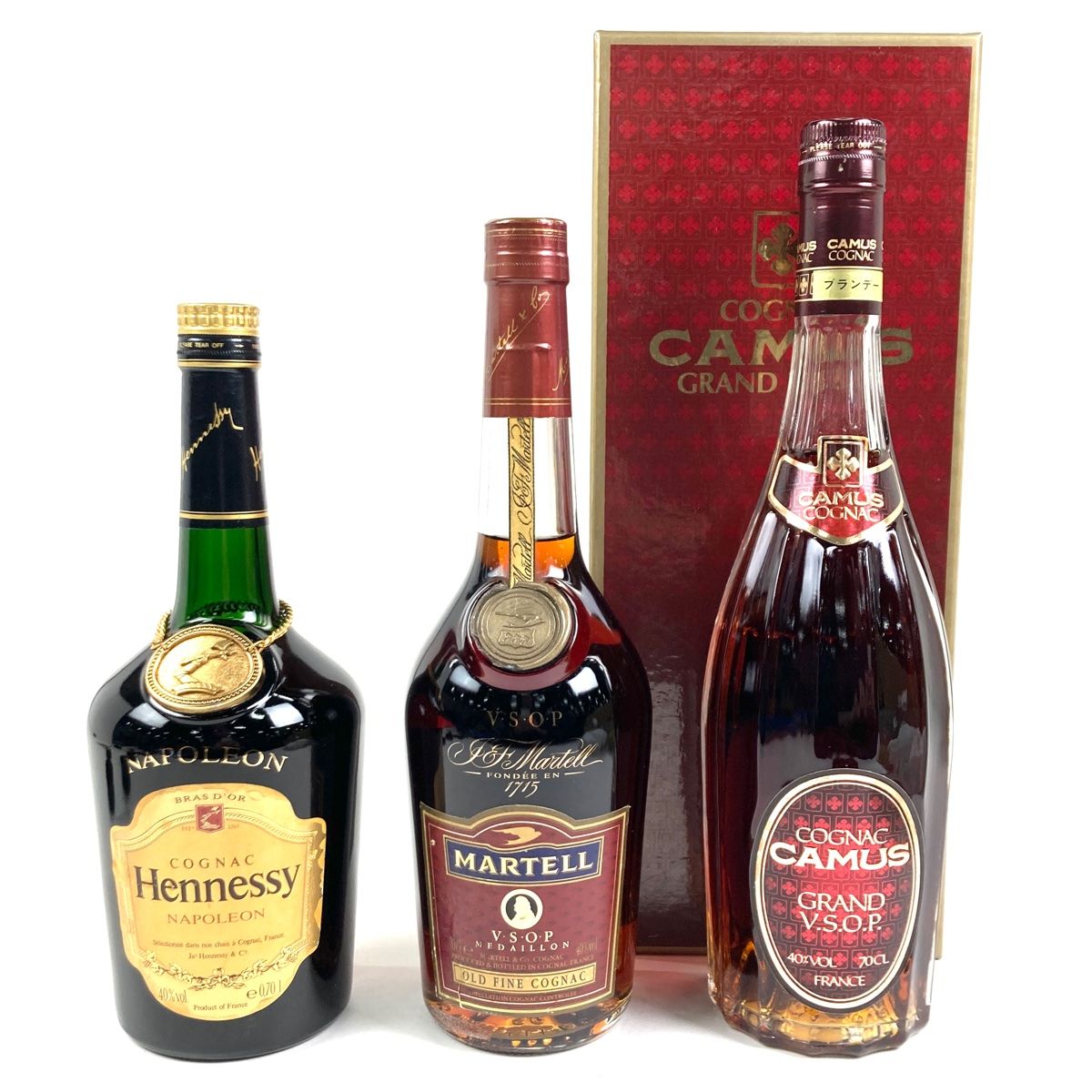 3本 カミュ マーテル コニャック 700ml ブランデー セット 【古酒