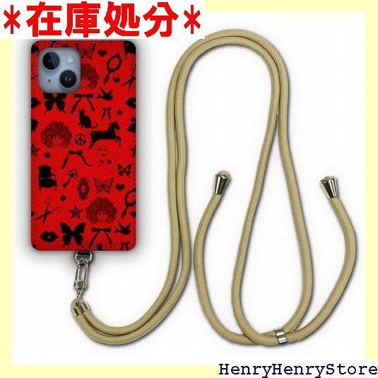 スカラー ScoLar デザイン iPhone14互換品 ケース スマホショルダー アイフォン14互換品 スマホケース ショルダーストラップ ショルダーケース スマホストラップ カバー スマホカバー レッド ドット柄 スカラコ リボン 蝶 かわいい 930