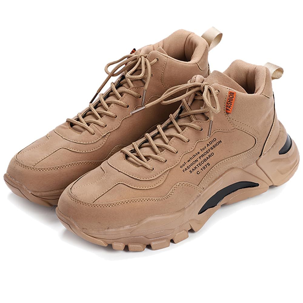 キッソス（ＫＩＳＳＯＳ） スニーカー メンズ シークレットシューズ 厚底 インヒール 身長アップ スポーツ カジュアル 疲れない 履きやすい (カーキ， 25.0cm(40)) [カーキ] [25.0cm(40)]