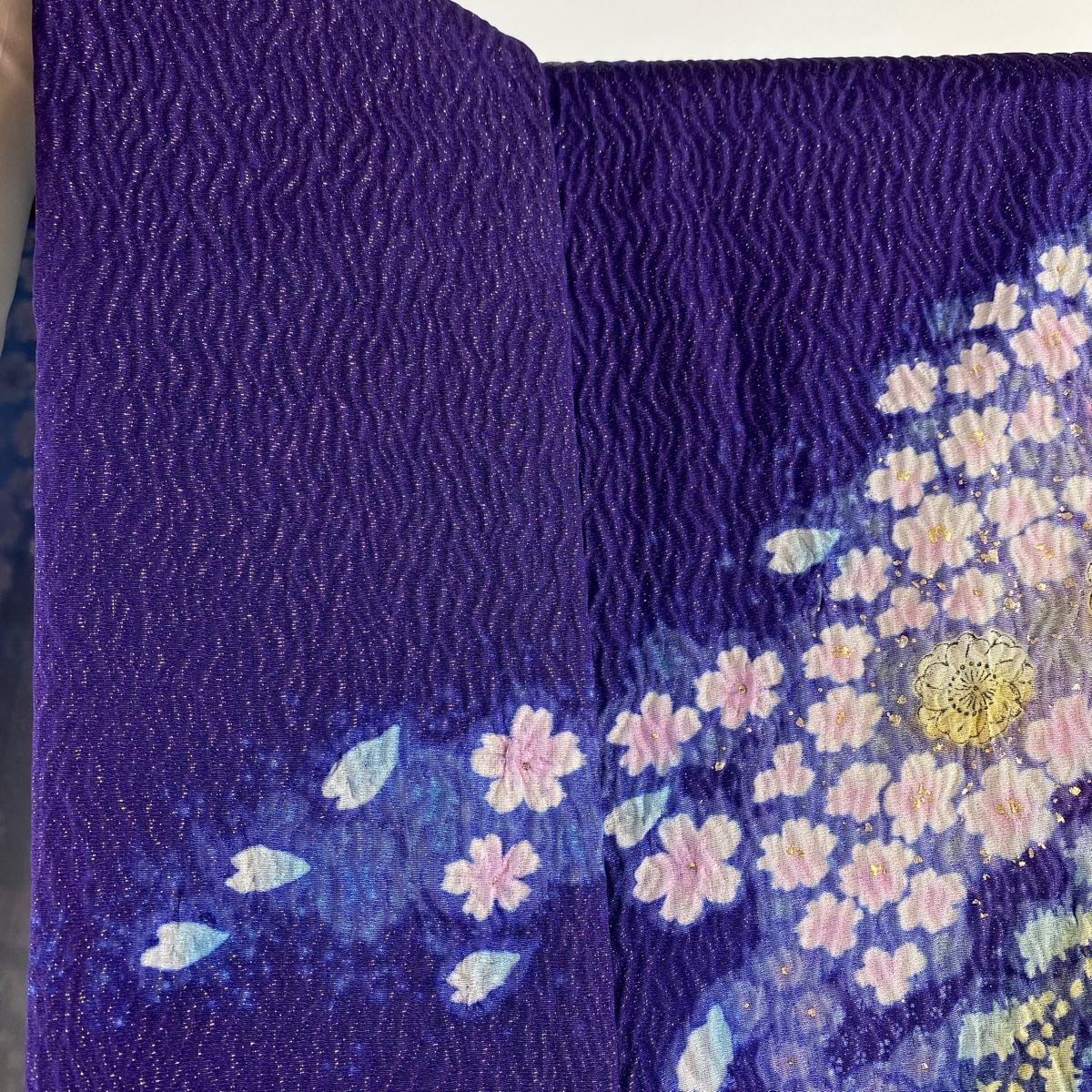 振袖 身丈175cm 裄丈69cm L 袷 吉乃一廉 落款 辻ヶ花 藤 金通し 金彩  