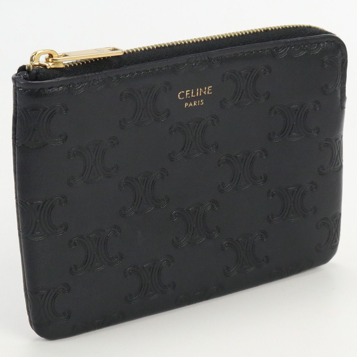 CELINE セリーヌ コイン&カードケース キーリング付小銭入れ レザー 