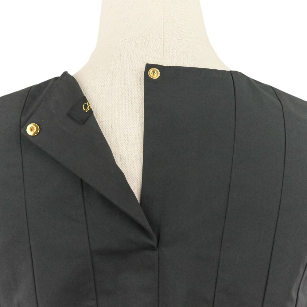 美品 24AW Drawers ドゥロワー FALL1 タックフレア ペプラムブラウス  