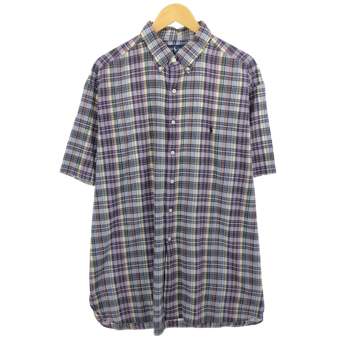 古着 ラルフローレン Ralph Lauren MCMEEL 半袖 ボタンダウン チェックシャツ メンズXL相当 ヴィンテージ/eaa467724