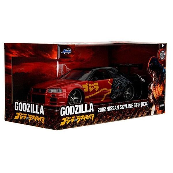1:24 GODZILLA 2002 Nissan Skyline GT-R R34 Godzilla vs
