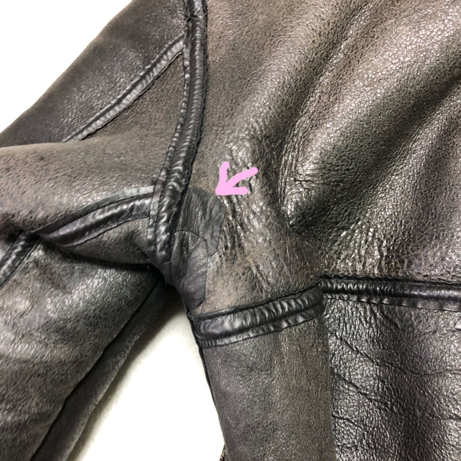 ORCHARD MOTORCYCLE フライトジャケット B-3 ムートン ボア チン