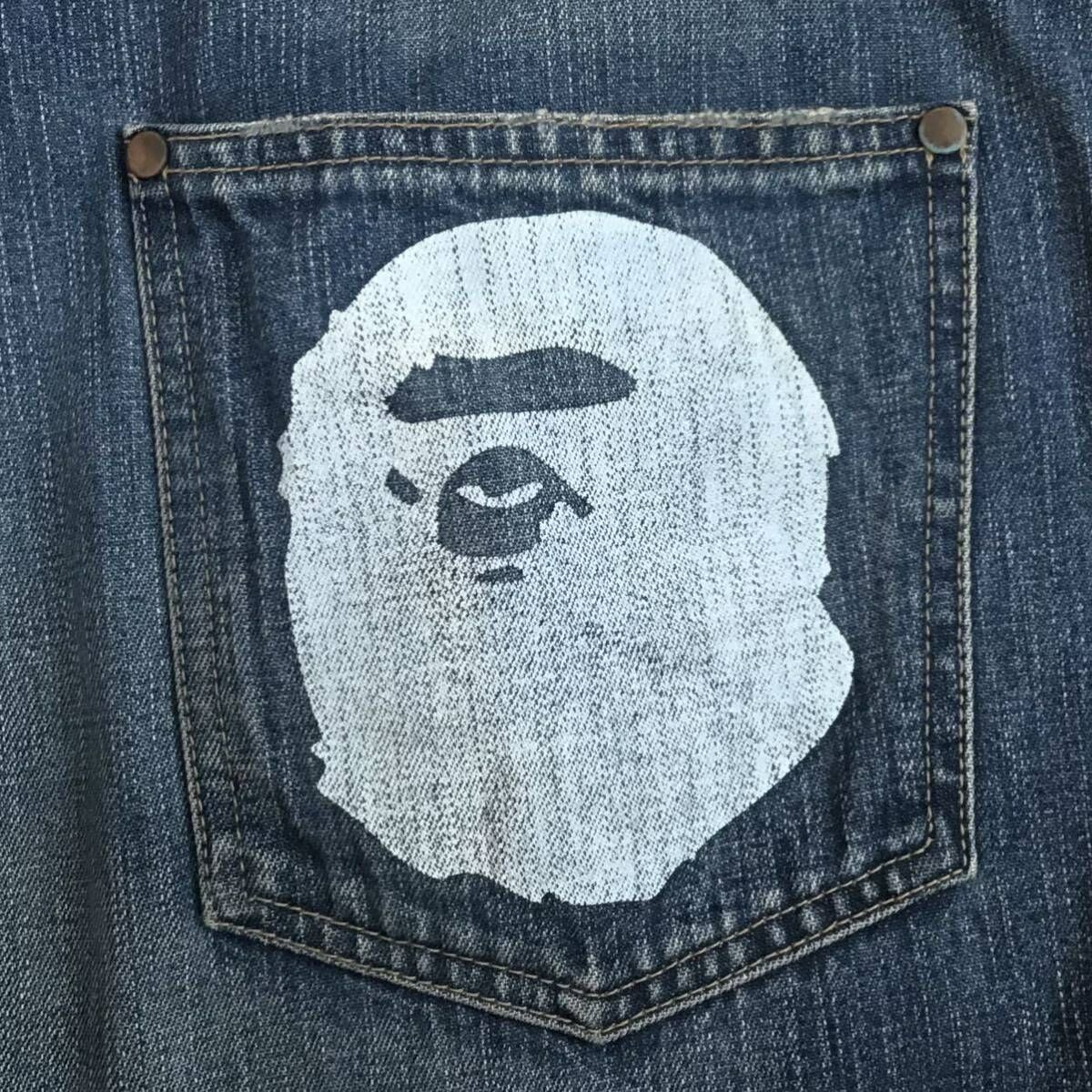 APE HEAD Denim Pants Lサイズ a bathing ape BAPE デニム