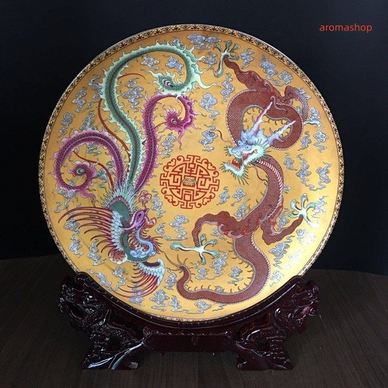 景徳鎮 龍鳳 皿 観賞 磁器 置物 装飾 収蔵 コレクション - メルカリ