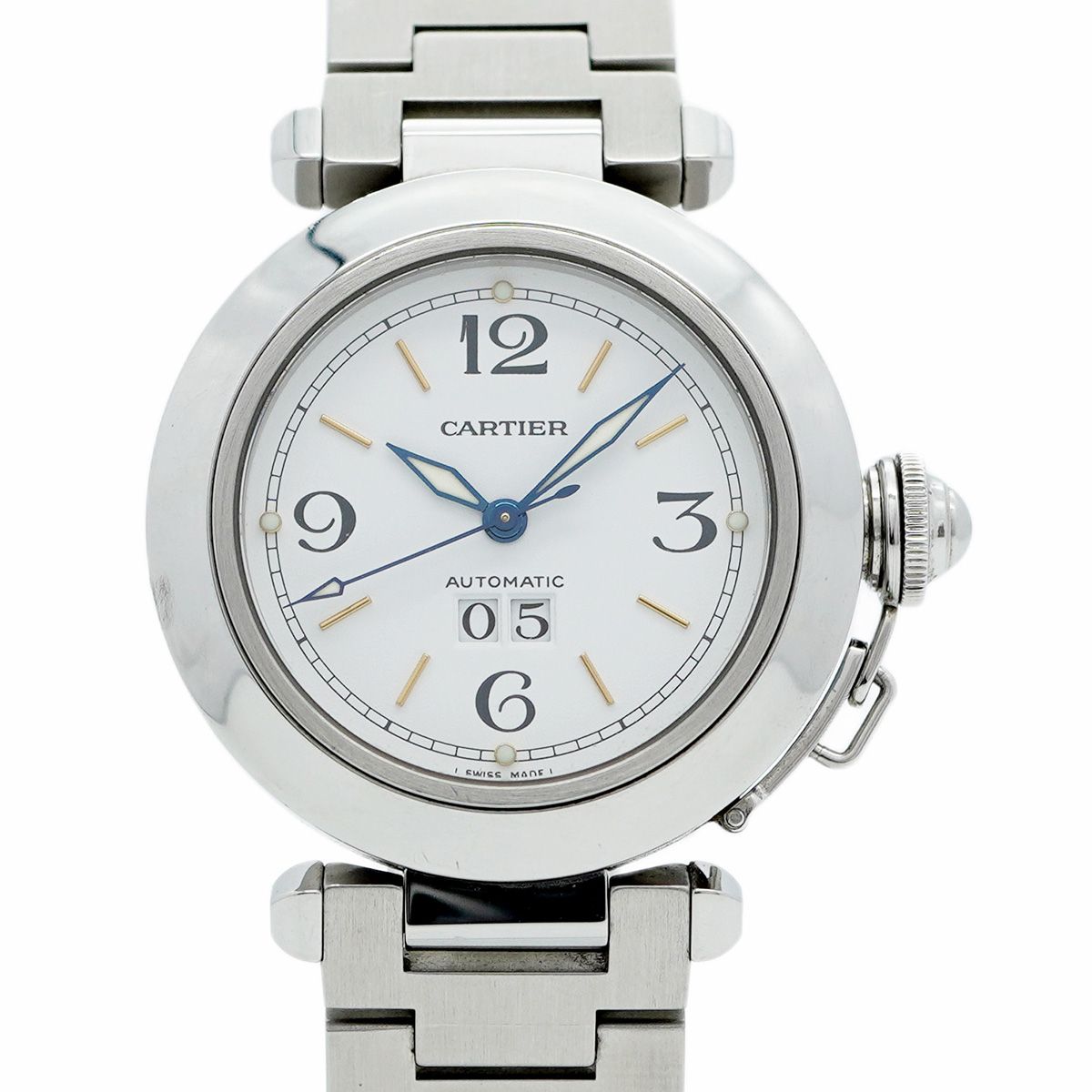 5wwm0203 カルティエ パシャ W31044M7 白文字盤 腕時計 メンズ