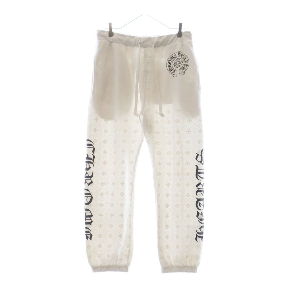 CHROME HEARTS クロムハーツ SWEAT PANTS CHプラス 総柄スウェットパンツ ホワイト