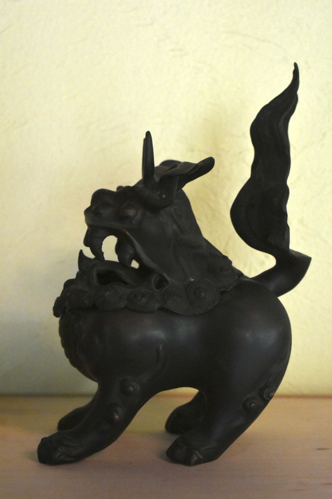古美術】獅子 香炉 銅製 サイズ：縦26×横12×奥行18cm程度 2.8kg