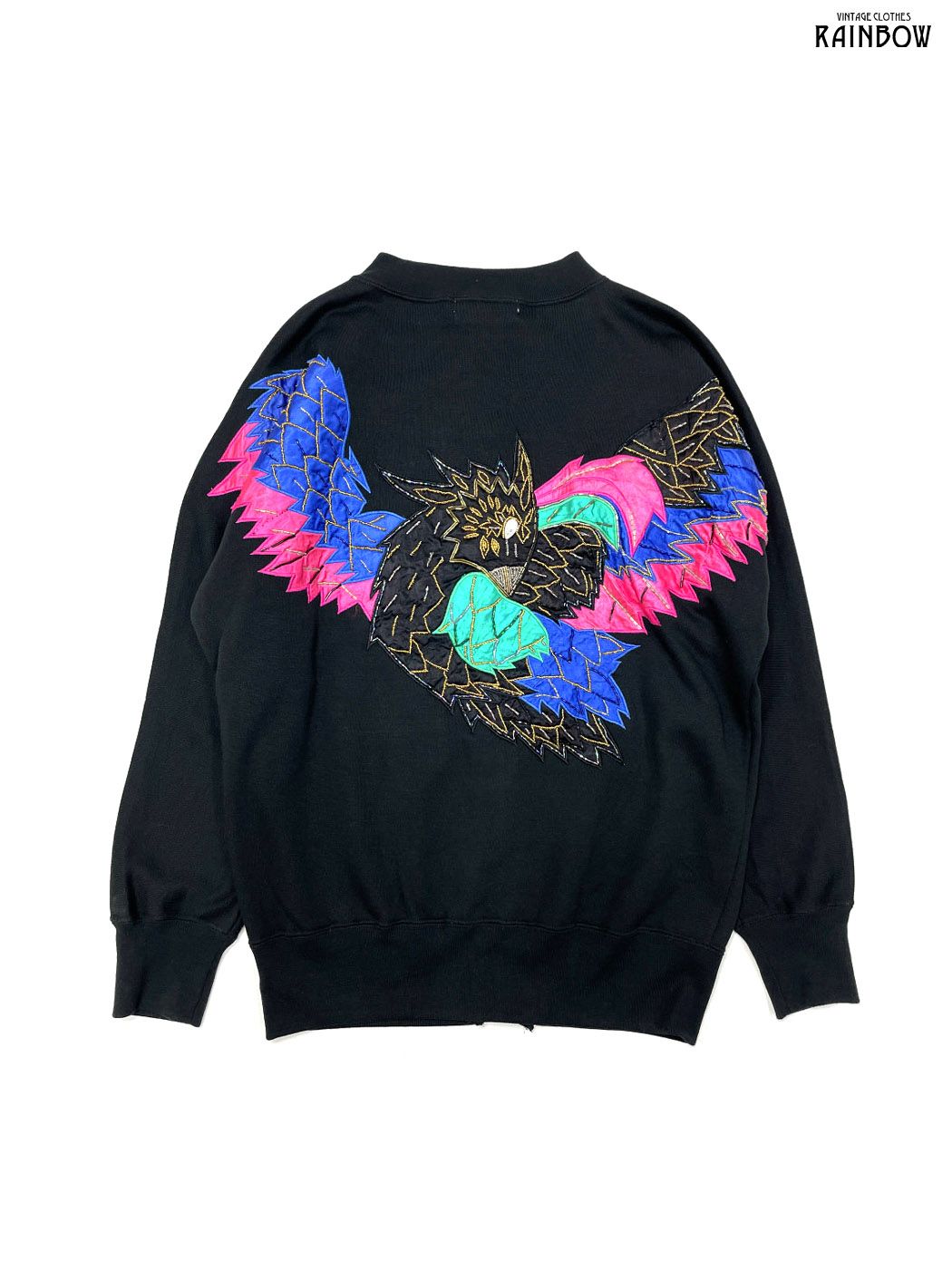  古着 PA 刺繍 ビジュー 前開き 総柄 コットン 長袖 アウター ライトジャケット 黒 ttu 2510056 その他 トップス