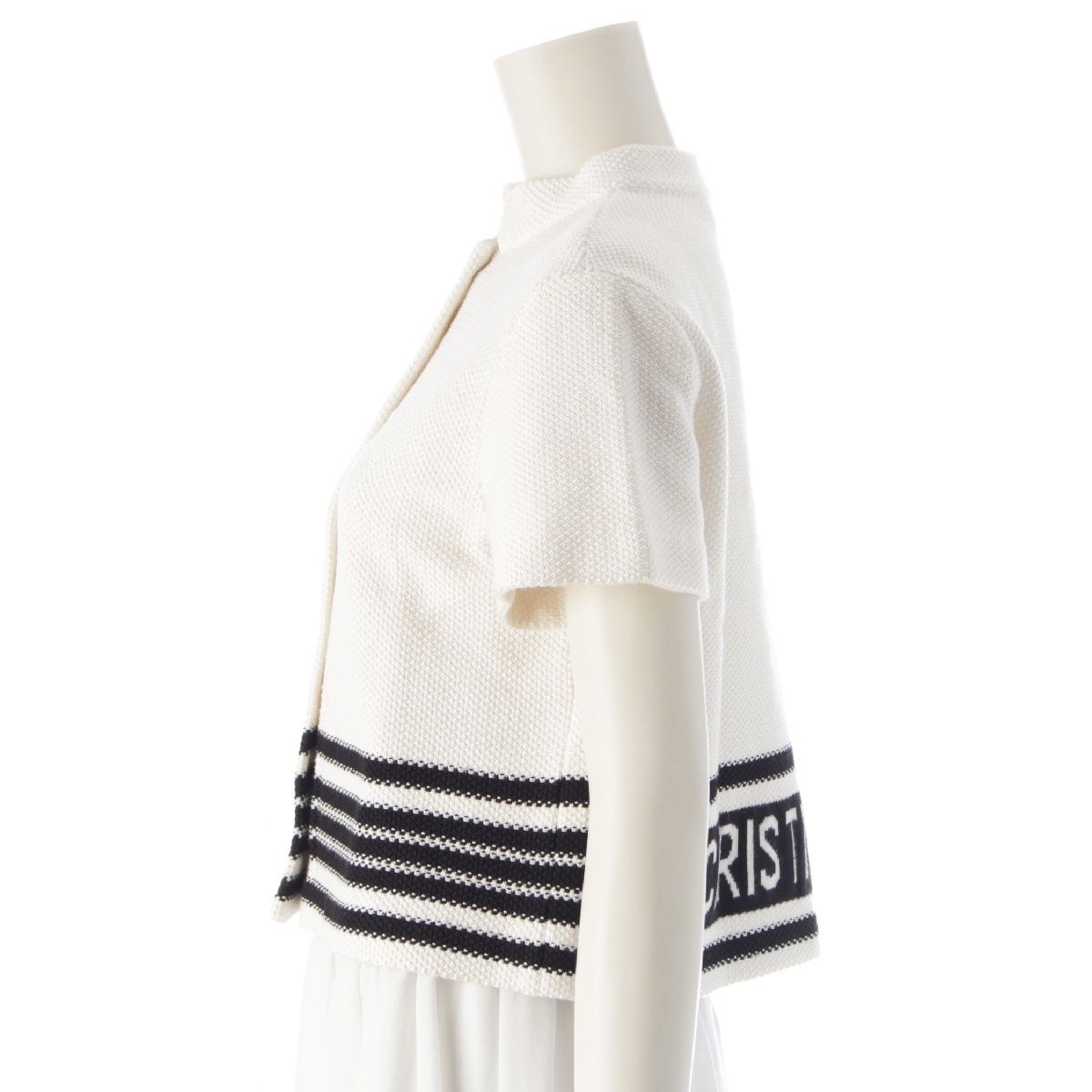 ディオール 24年 コットンシルク ニット ジャケット ロゴ 半袖 碇  