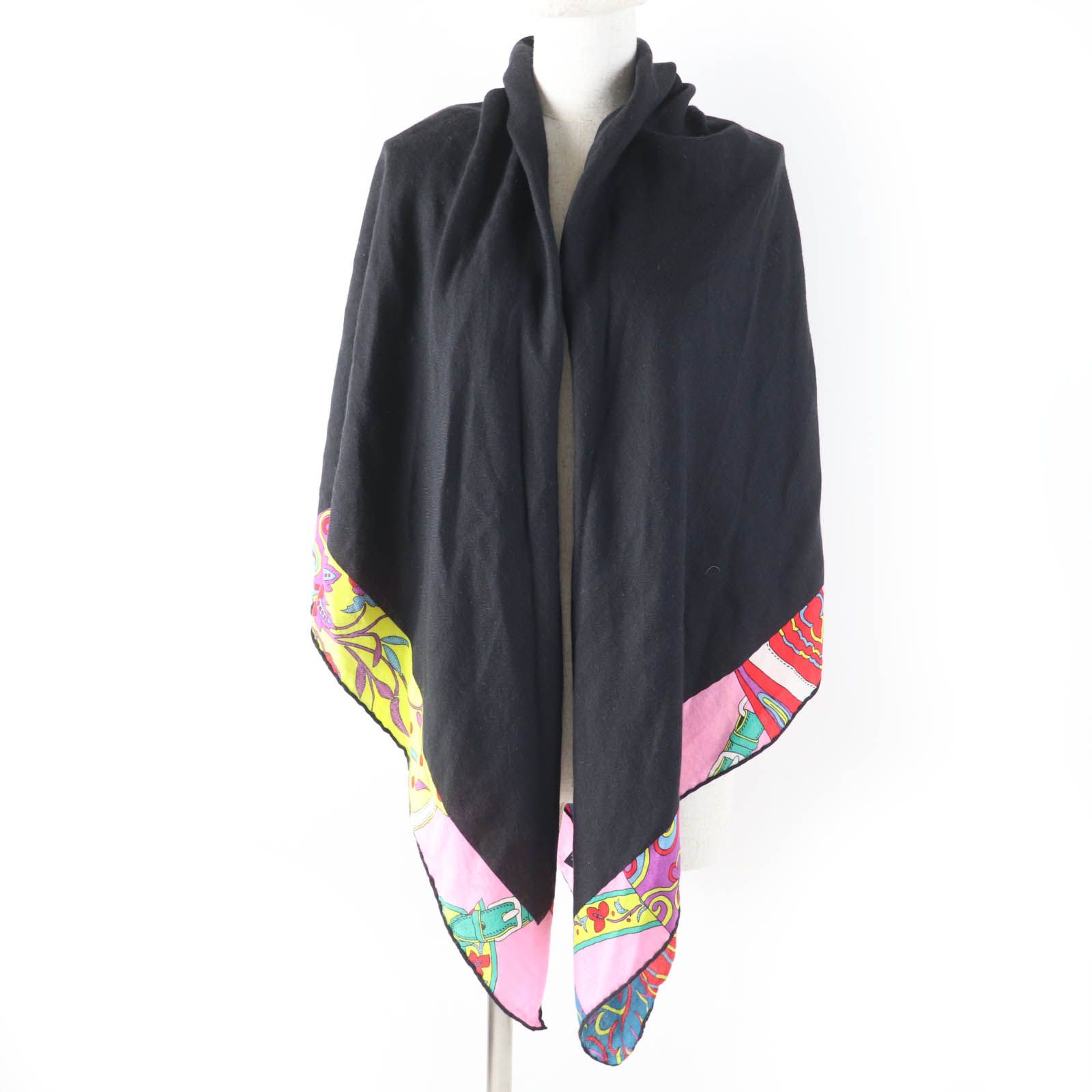 良品☆HERMES エルメス カレジェアン アマゾンの祭典 カシミヤ シルク  