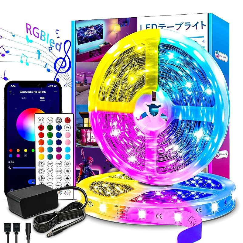 【IYGLKD】LEDテープライト 40M 調光調色 RGB音楽連動 LEDテー IYGLKD】LEDテープライト 40M 調光調色 RGB音楽連動 LEDテープ