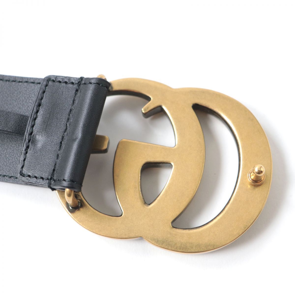 GUCCI マーモントゴールド　バックルレザー 未使用品☆GUCCI グッチ 397660 ゴールドバックル GGマーモント レザー