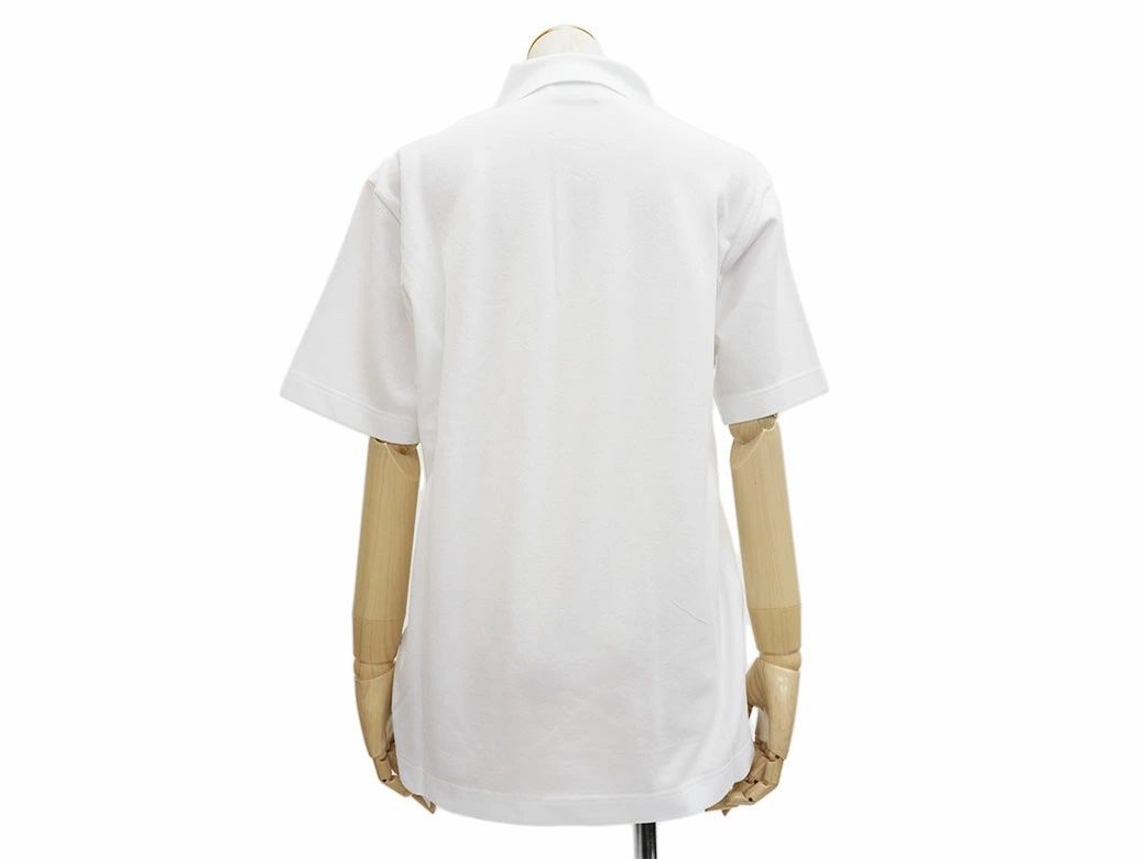 HERMES ホワイト ポロシャツ サイドスリット付き　エルメス　M HERMES ホワイト ポロシャツ サイドスリット付き エルメス M HERMES