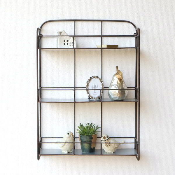 アンティーク調 アイアンフレーム 3段コーナーラタンラック 飾り棚 花台 レトロ アンティーク調 アイアンフレーム 3段コーナーラタンラック 飾り棚