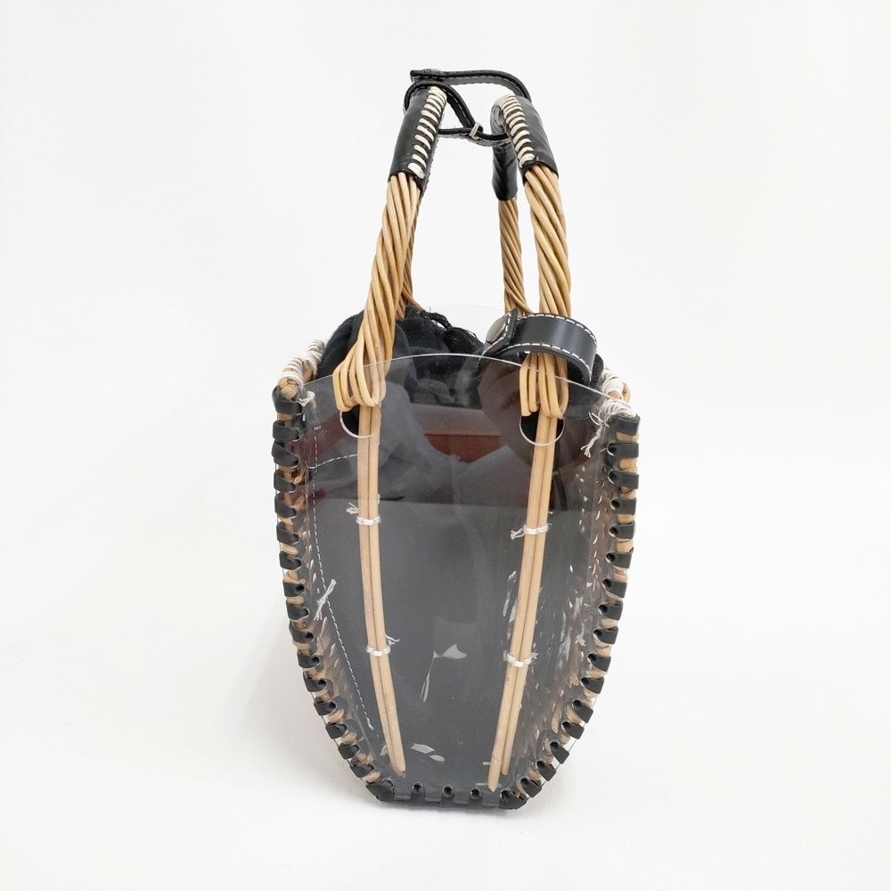 ebagos レザー×紅籐 クリア 2016SS かごバッグ ベージュ ブラック レディース エバゴス 5-1001G