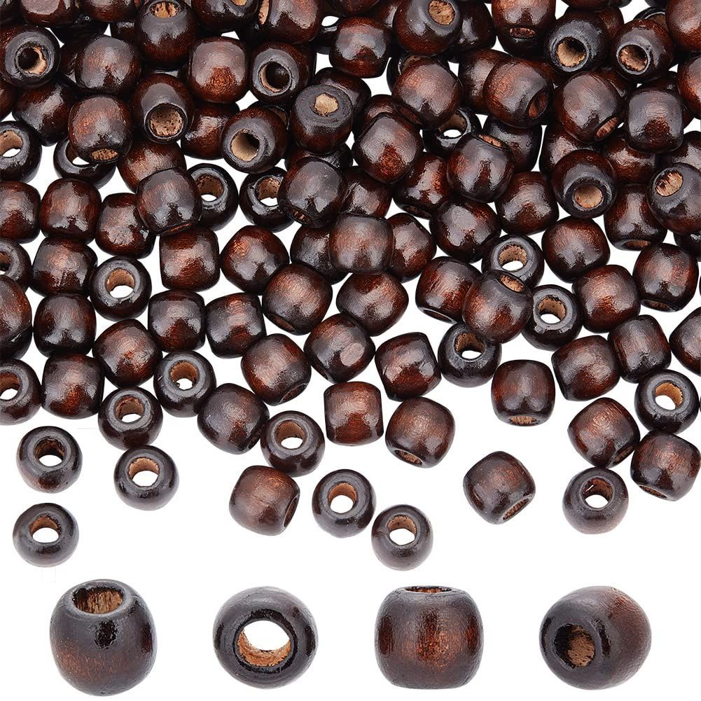 大得価，100%新品 穴5.2mm OLYCRAFT 200個 天然木製ビーズ コーヒー
