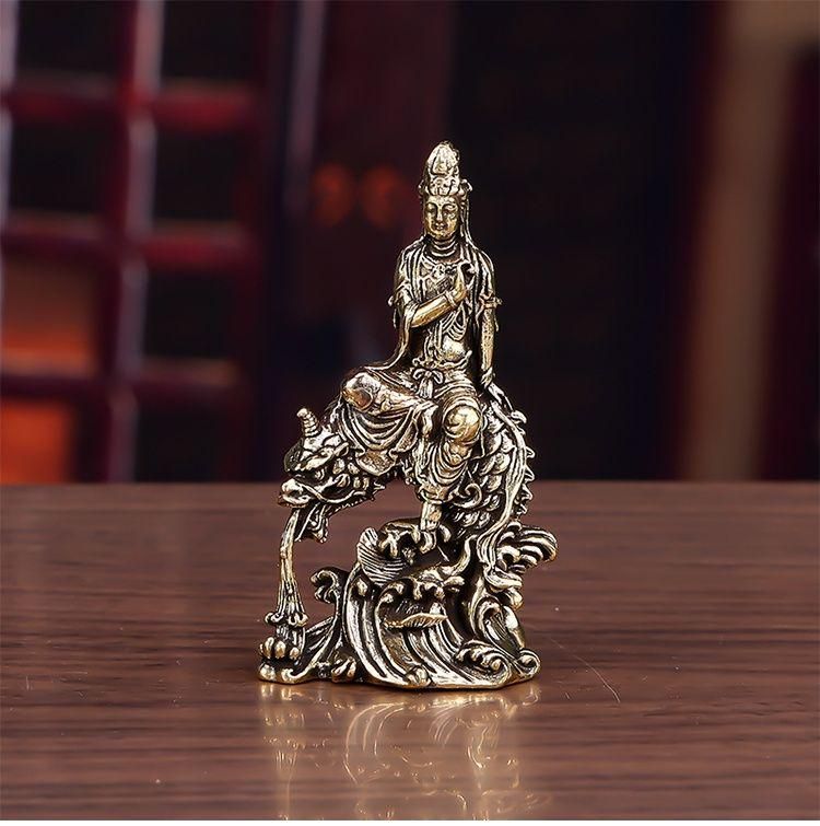 仏教美術 仏像 小仏像 鰲魚観音菩薩仏像 銅製品 銅器 - メルカリ
