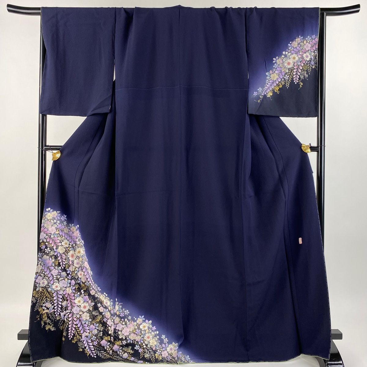 振袖 身丈158cm 裄丈63.5cm S 袷 桜 草花 金通し 金糸 薄黄 振袖