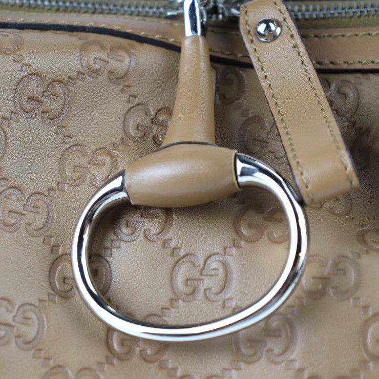 GUCCI グッチ ハンドバッグ 232961 レザー ブラウン系 シルバー金具 