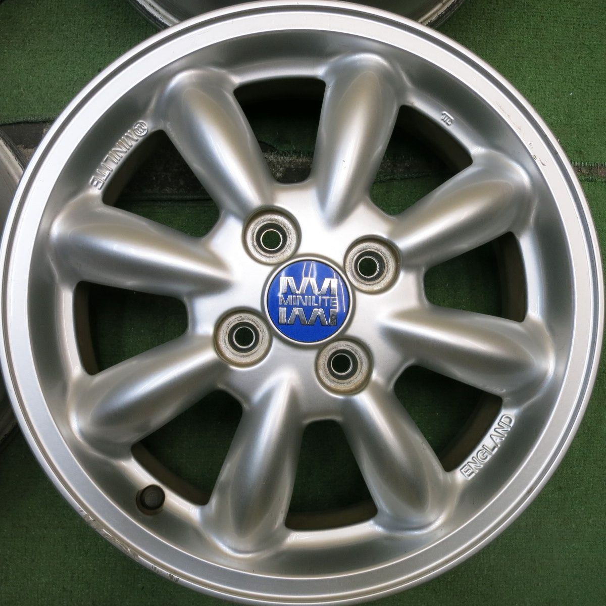 ミニライト　15インチ　アルミホイール　4.5j 4H 100 軽自動車　ヨコハマタイヤ2016年製　ブルーアース　４本　ダイハツ　ミラジーノ MINILITE （ミニライト）15インチ アルミホイール 1本 15×4.5J +45 4H