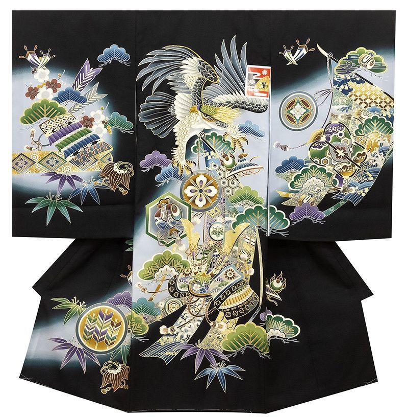 ※店舗改装後☆京都友禅、工芸、金彩仕様☆大将カブト文に祝い古典工芸熨斗文、大王松文多色染分け☆お祝着（10010451） 店舗改装後大感謝市☆送料無料☆京都友禅、刺繍、金彩仕様☆