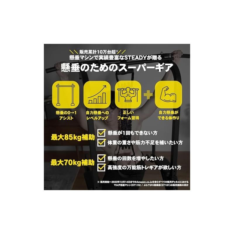 新着商品】STEADY 懸垂アシストチューブ 筋トレグッズ 最大70kg