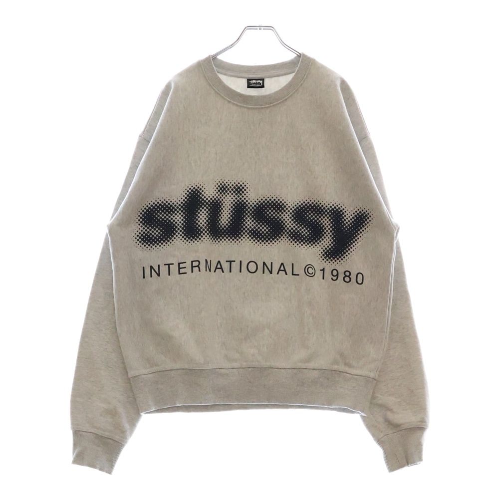 STUSSY ステューシー 23AW BLUR CREW ブラー クルーネック スウェットトレーナー ライトグレー