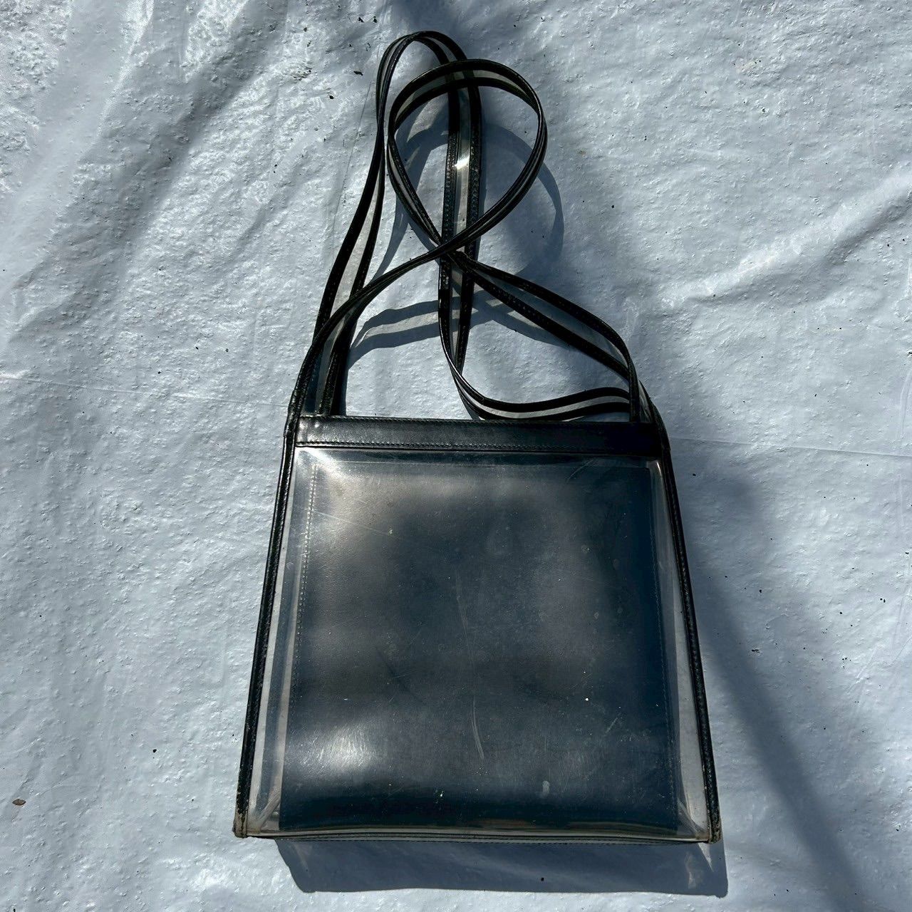 GUCCIグッチ クリアバッグ ブラック PVC レザー ショルダーバッグ 