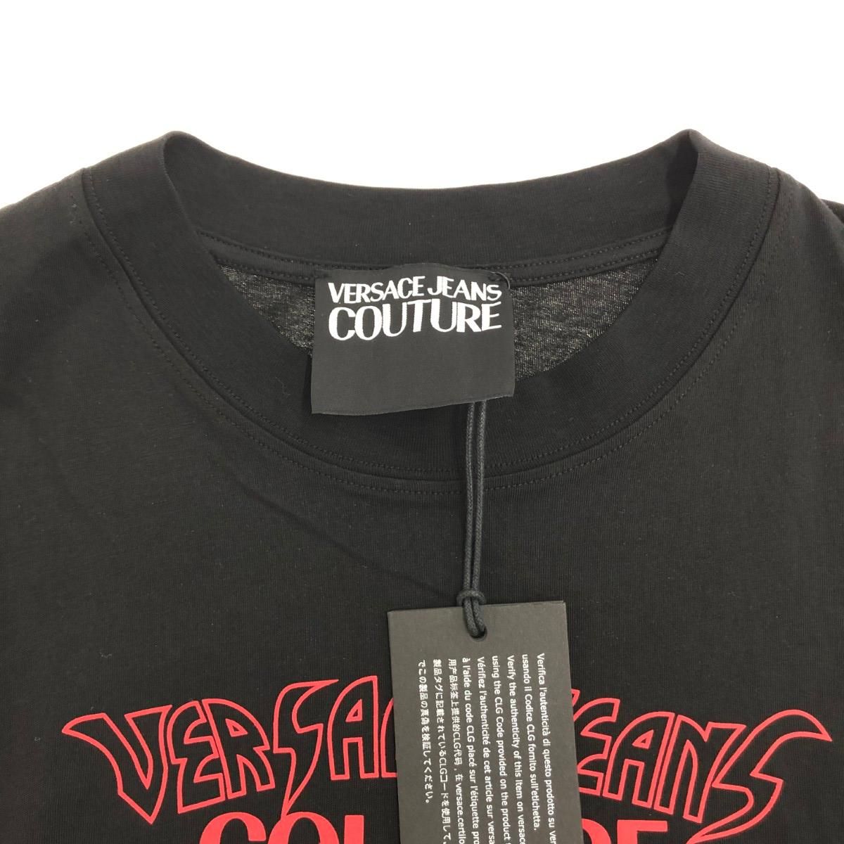 VERSACE JEANS COUTURE ヴェルサーチジーンズクチュール 半袖カットソー サイズ:M  B3GWA726   ブラック メンズ / 240001140227 VERSACE JEANS COUTURE ヴェルサーチジーンズクチュール 半袖