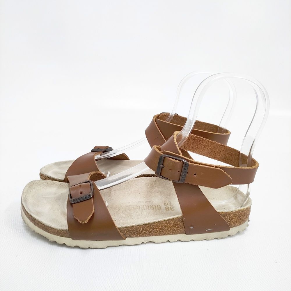 BIRKENSTOCK サンダル　美品　24.5 BIRKENSTOCK 24.5/38 狭幅 アンクルベルト サンダル ブラウン