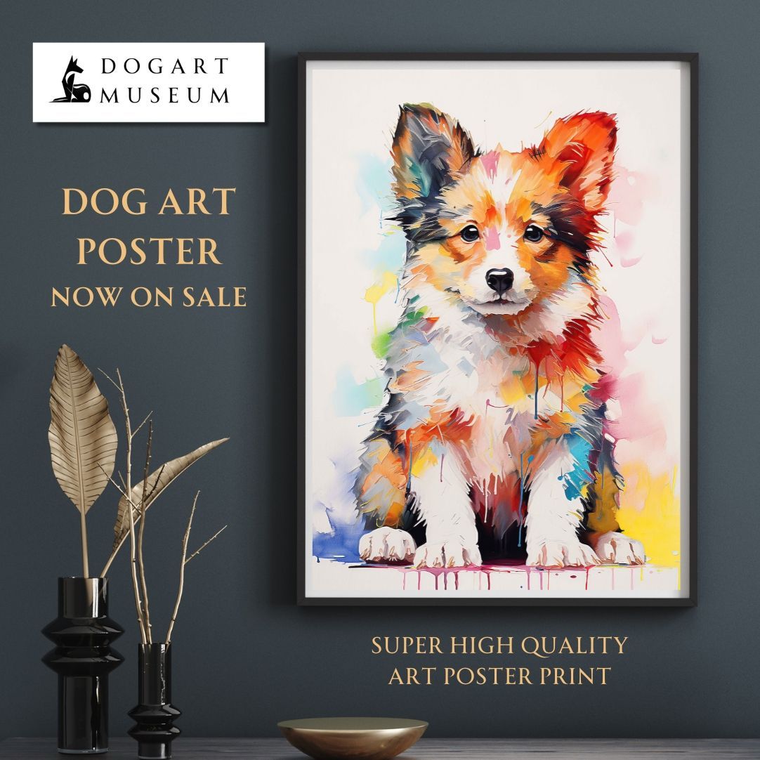 まなざし - 高品質 ラフコリー犬の子犬 No.2】ジークレー版画＊名入れ