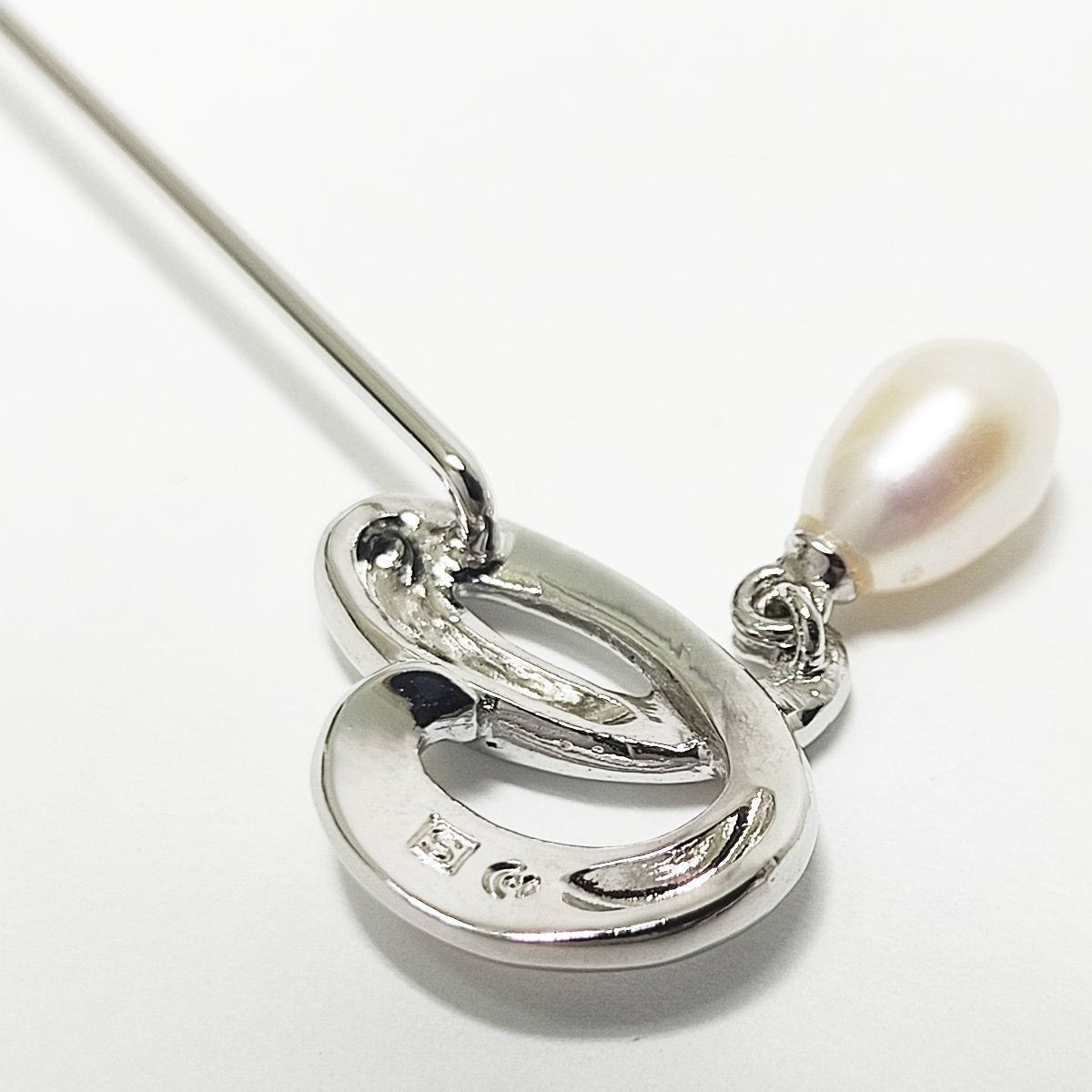 美品 TASAKI タサキ ピンブローチ SV シルバー パール約6.5mm