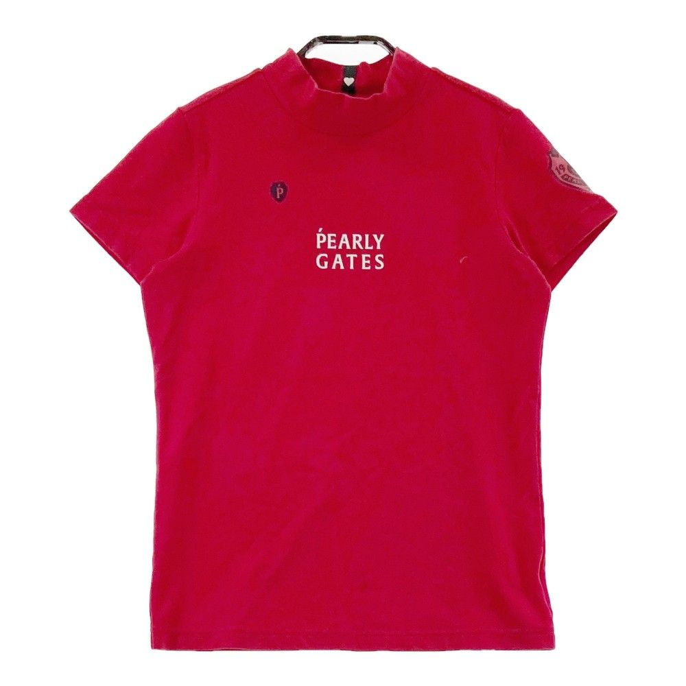 サイズ：1 PEARLY GATES パーリーゲイツ 2023年モデル モックネック 半袖Tシャツ  ブルー系 [240101426637] ゴルフウェア レディース ストスト サイズ：1 PEARLY GATES パーリーゲイツ 2023年モデル モック