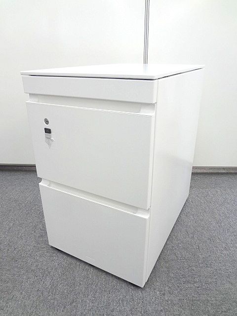 コクヨ GX ３段ワゴン ホワイト キャスターワゴン サイドワゴン 脇机 鍵付き オフィス家具 オフィス収納