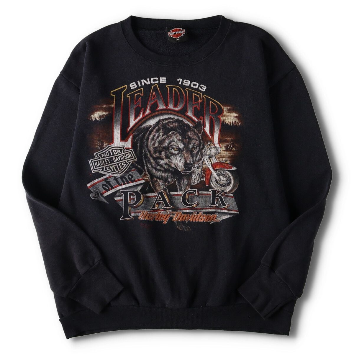 古着 90年代 ハーレーダビッドソン Harley-Davidson オオカミ柄 3D 