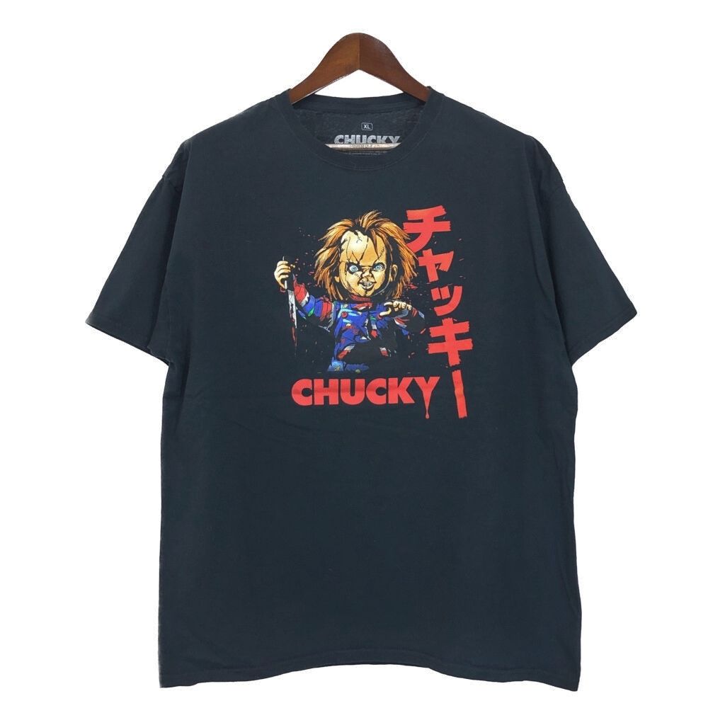 CHILD’S PLAY チャイルドプレイ CHUCKY チャッキー 半袖Ｔシャツ ムービー ブラック メンズ XL 古着 U2505