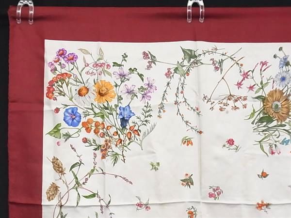 GUCCI グッチ シルク100% フラワー 花柄 スカーフ ストール ショール  