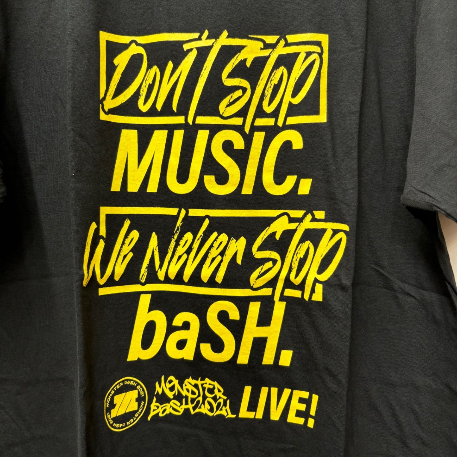 モンスターバッシュ クルーTシャツ モンバス ブラック Lサイズ