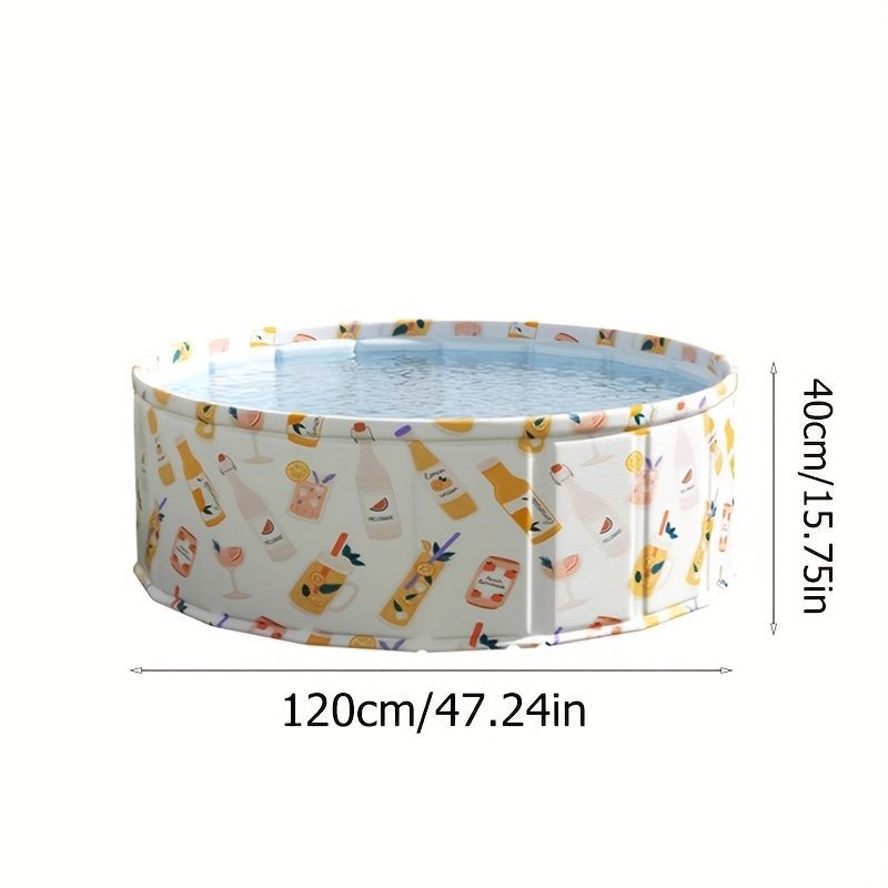 プール ビニールプール 組み立て簡単 膨張不要 排水機能付きの丸いプール 家族の集まり 折りたたみ 持ち運び かわいいデザイン PVC素材 バックヤード 楽しい時間 スッキリ収納 キッズ 子供 夏休み 水遊び ベージュとオレンジ