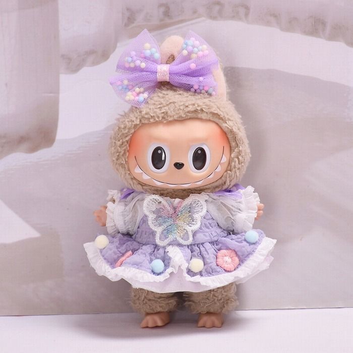 LABUBU 服 ラブブ 服 ワンピース スカート ぽんぽんリボン 蝶