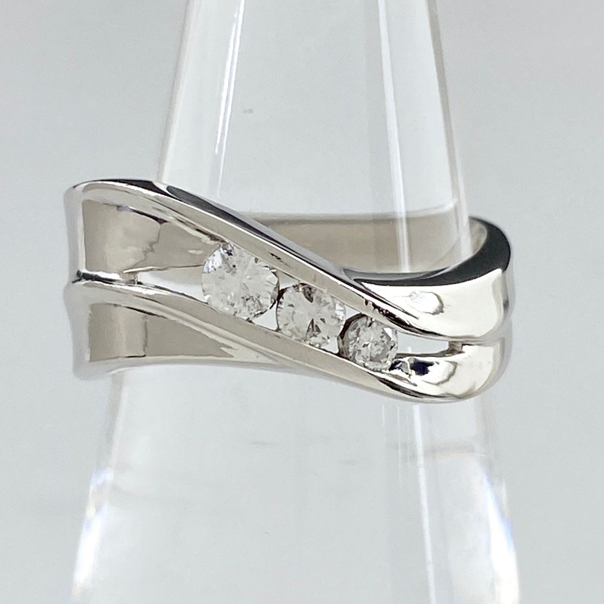 メレダイヤ デザインリング プラチナ 指輪 リング 7.5号 Pt900 