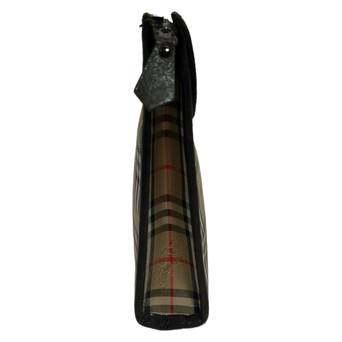 Burberry s バーバリーズ セカンドバッグ - ダークブラウン×ベージュ×マルチ チェック柄 コットン レザー