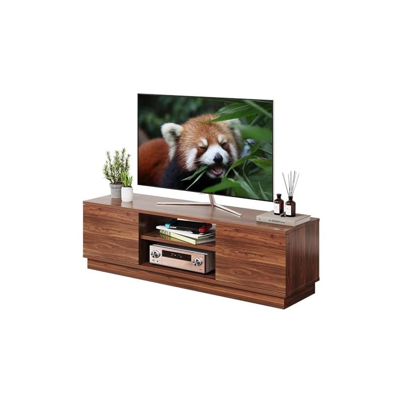 WLIVE テレビ台 ローボード テレビボード 収納 ロータイプ 幅110 高さ33cm tv台 tvボード 43インチ対応 24-47型対応 扉付き 大容量収納スペース ブラウン 1